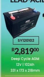 Deep Cycle AGM 12V | 102Ah