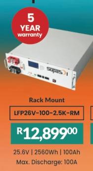 Rack Mount LFP26V-100-2.5K-RM