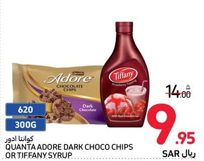 Quanta Adore Dark Choco Chips Or Tiffany syrup 620g/300g