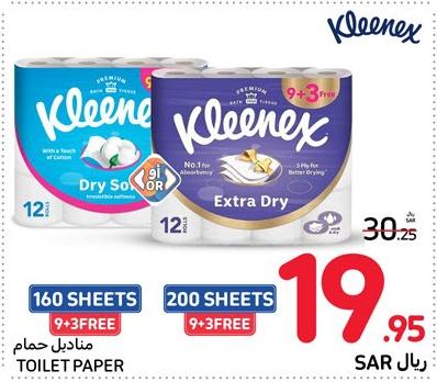 Kleenex Dry Soft Toilet Paper 9+3x200s/ 160s