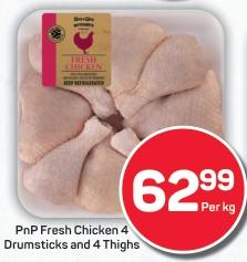 PnP Fresh Chicken 4 Drumsticks and 4 Thighs 1kg