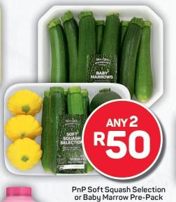 Any 2 PnP Soft Squash Selection or Baby Marrow Pre-Pack