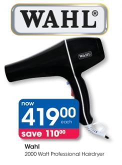 Wahl 2000 Watt Professional Hairdryer