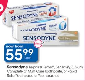 Sensodyne Repair & Protect, Sensitivity & Gum, Complete or Multi Care Toothpaste, or Rapid Relief Toothpaste or Toothbrushes