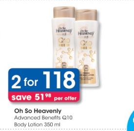 Oh So Heavenly Advanced Benefits Q10 Body Lotion 350 ml