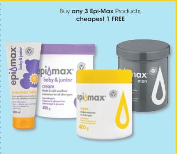 Epi-Max Products, Buy any 3, cheapest 1 FREE