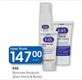 E45 Skincare Products