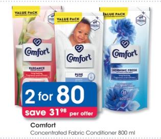 Comfort Concentrated Fabric Conditioner 800 ml