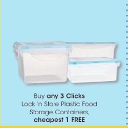 Clicks Lock 'n Store Plastic Food Storage Containers