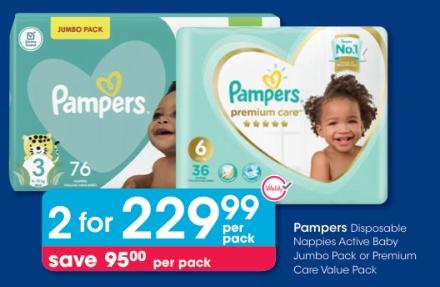 Pampers Disposable Nappies Active Baby Jumbo Pack