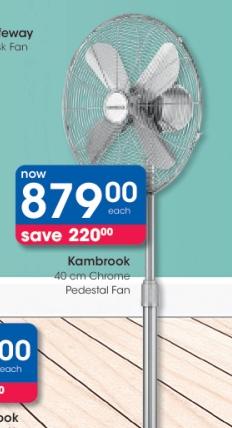 Kambrook 40 cm Chrome Pedestal Fan