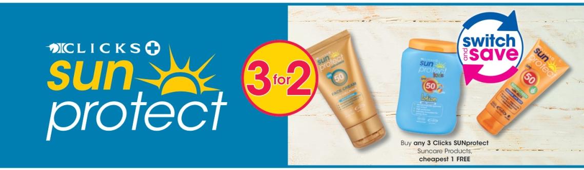 Buy any 3 Clicks SUNprotect Suncare Products, cheapest 1 FREE