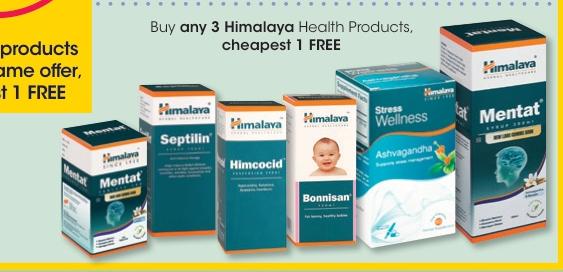 Buy Any 3 Himalaya Health Products, Cheapest 1 Free