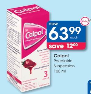 Calpol Paediatric Suspension 100 ml