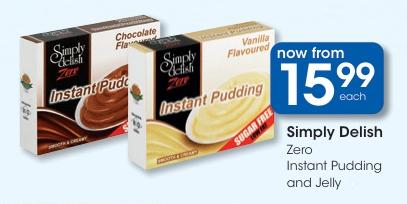 Simply Delish Zero Instant Pudding And Jelly