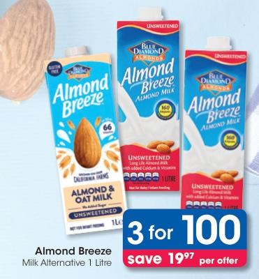 Blue Diamond Almond Breeze Milk Alternative 1 Litre