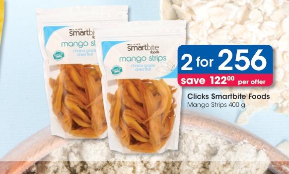 Clicks Smartbite Foods Mango Strips 400 g