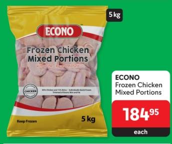 ECONO Frozen Chicken Mixed Portions 5kg 