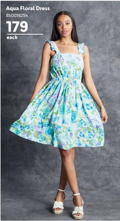 Aqua Floral Dress