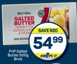 PnP Salted Butter 500g Brick