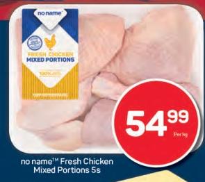 no name™ Fresh Chicken Mixed Portions 1kg