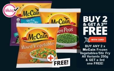 McCain Frozen Vegetables/Stir Fry All Variants 250g