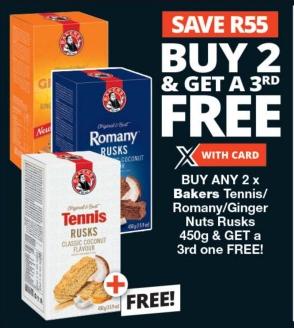 Bakers Tennis/Romany/Ginger Nuts Rusks 450g