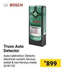 Truvo Auto Detector; Auto-calibration; Detects electrical current, ferrous metal & non-ferrous metal