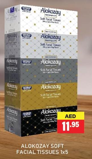 Alokozay Soft Facial Tissues 1x5x200 Sheets