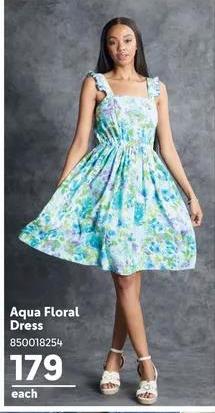 Aqua Floral Dress 