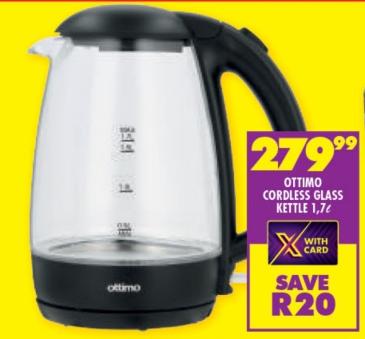 Ottimo Cordless Glass Kettle 1.7L