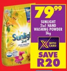 Sunlight 2in1 Hand Washing Powder 3kg