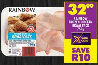 Rainbow Frozen Chicken Braai Pack 750g