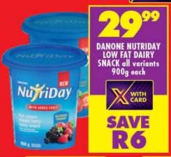 Danone NutriDay Low Fat Dairy Snack all variants 900g Each