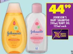 Johnson's Baby Shampoo 200ml/Baby Oil 125ml each