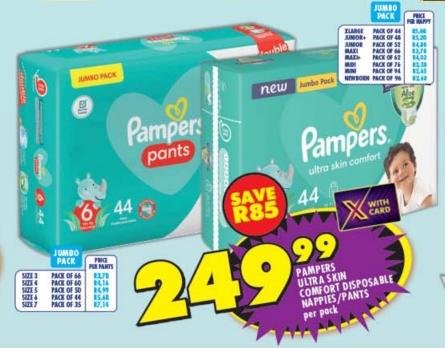 Pampers Ultra Skin Comfort Disposable Nappies/Pants Jumbo Pack