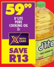 D'LITE Pure Cooking Oil 2L