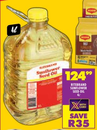 Ritebrand Sunflower Seed Oil 4L 