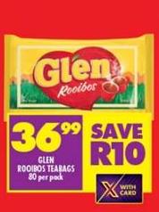 Glen Rooibos Teabags 80 per pack