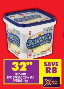 Epic BLOSSOM EPIC SPREAD 25% FAT SPREAD 1kg