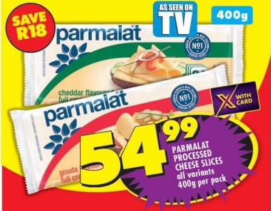 PARMALAT PROCESSED CHEESE SLICES all variants 400g per pack