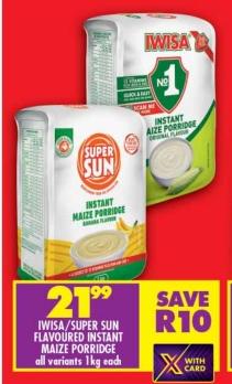 IWISA/SUPER SUN Flavoured Instant Maize Porridge 1kg