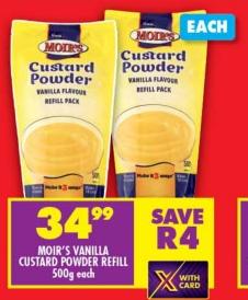 Moir's Vanilla Custard Powder Refill 500g