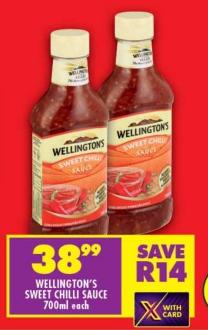 Wellington's Sweet Chilli Sauce 700ml