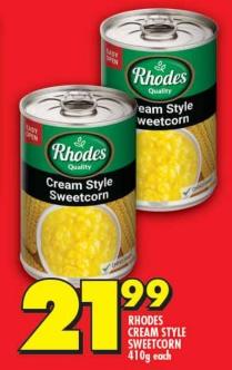 Rhodes Cream Style Sweetcorn 410g