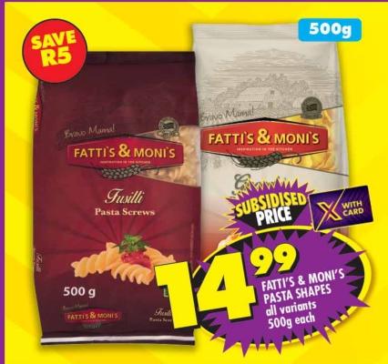 Fatti's & Moni's Pasta Shapes all variants 500g each