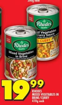 Rhodes Mixed Vegetables in Brine/Curry 410g each