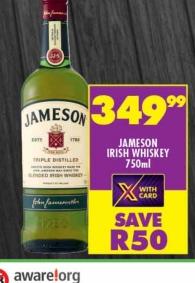 Jameson Irish Whiskey 750ml