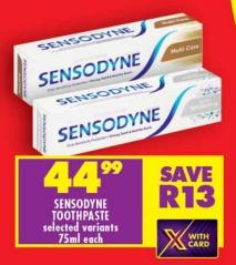 Sensodyne Toothpaste Selected Variants 75ml Each