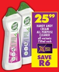 HANDY ANDY CREAM ALL PURPOSE CLEANER all variants 750ml each